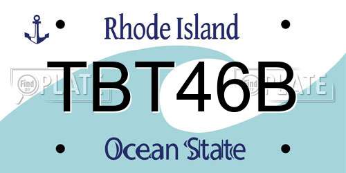TBT46B Rhode Island License Plate