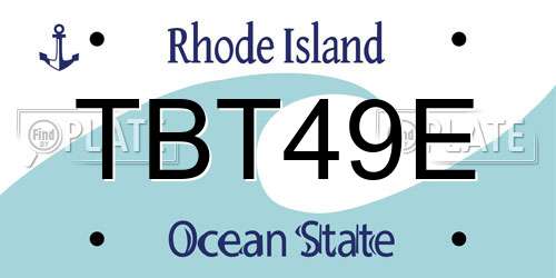 TBT49E Rhode Island License Plate