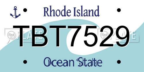 TBT7529 Rhode Island License Plate