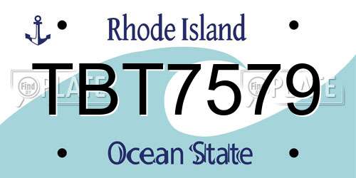 TBT7579 Rhode Island License Plate