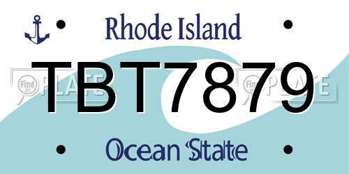 TBT7879 Rhode Island License Plate
