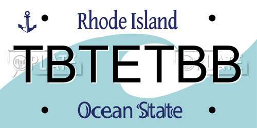 TBTETBB Rhode Island License Plate