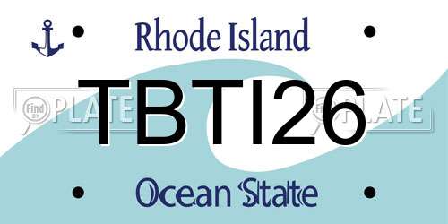 TBTI26 Rhode Island License Plate