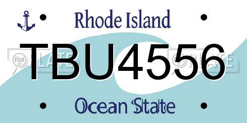TBU4556 Rhode Island License Plate