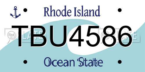 TBU4586 Rhode Island License Plate