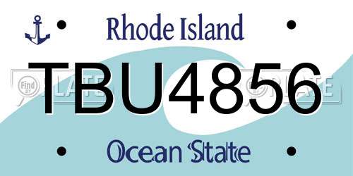 TBU4856 Rhode Island License Plate