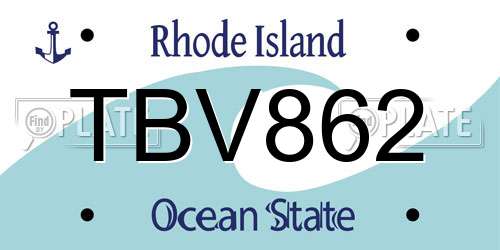TBV862 Rhode Island License Plate