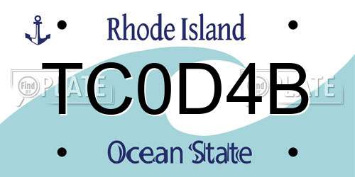 TC0D4B Rhode Island License Plate