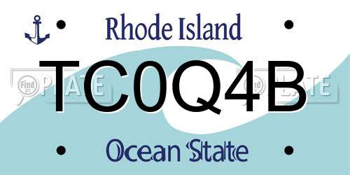 TC0Q4B Rhode Island License Plate