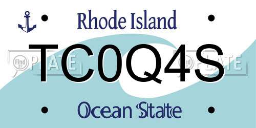 TC0Q4S Rhode Island License Plate