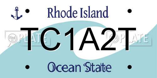 TC1A2T Rhode Island License Plate