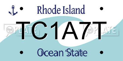 TC1A7T Rhode Island License Plate