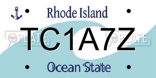 TC1A7Z Rhode Island License Plate