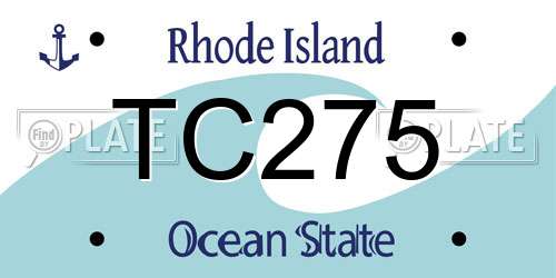 TC275 Rhode Island License Plate