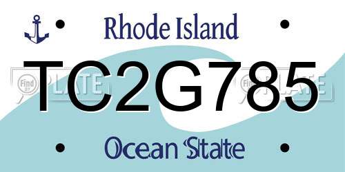 TC2G785 Rhode Island License Plate