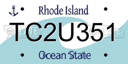 TC2U351 Rhode Island License Plate