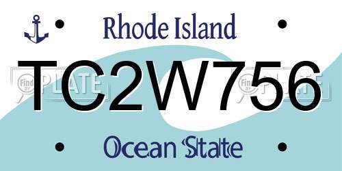 TC2W756 Rhode Island License Plate