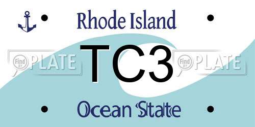 TC3 Rhode Island License Plate