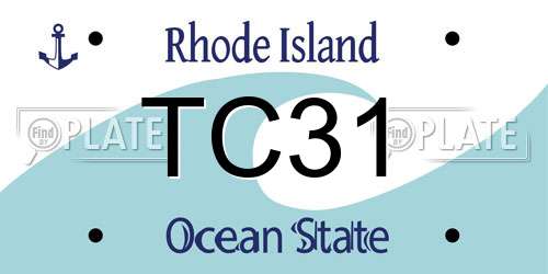 TC31 Rhode Island License Plate