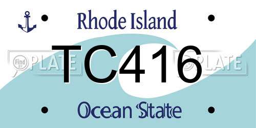 TC416 Rhode Island License Plate