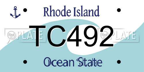 TC492 Rhode Island License Plate