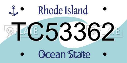 TC53362 Rhode Island License Plate