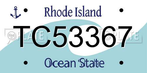 TC53367 Rhode Island License Plate