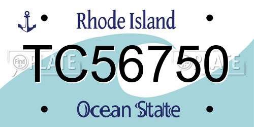 TC56750 Rhode Island License Plate