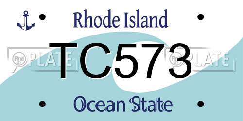 TC573 Rhode Island License Plate