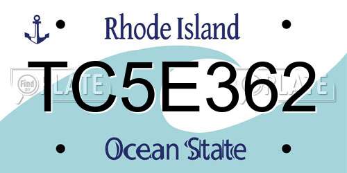 TC5E362 Rhode Island License Plate