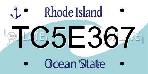 TC5E367 Rhode Island License Plate