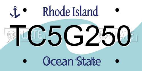 TC5G250 Rhode Island License Plate