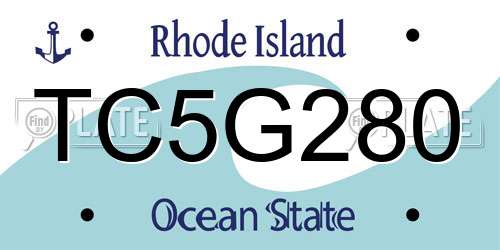 TC5G280 Rhode Island License Plate