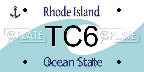 TC6 Rhode Island License Plate