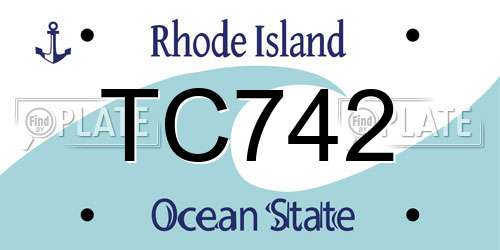 TC742 Rhode Island License Plate