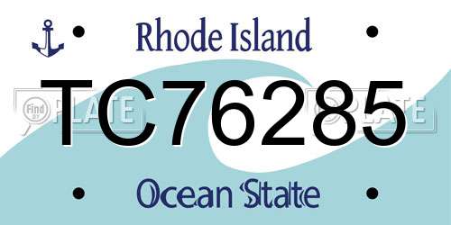 TC76285 Rhode Island License Plate