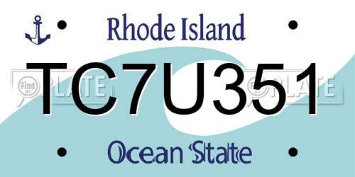 TC7U351 Rhode Island License Plate
