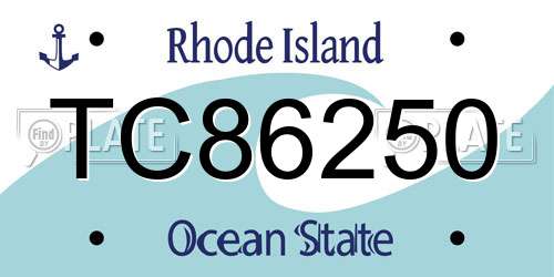 TC86250 Rhode Island License Plate