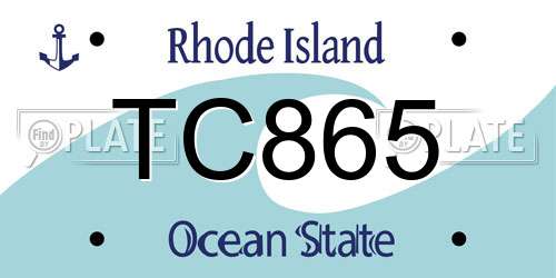 TC865 Rhode Island License Plate