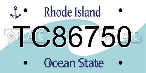 TC86750 Rhode Island License Plate