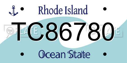 TC86780 Rhode Island License Plate