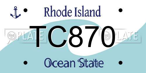 TC870 Rhode Island License Plate
