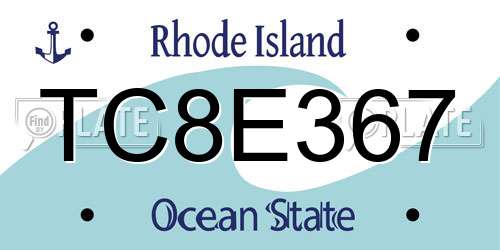 TC8E367 Rhode Island License Plate