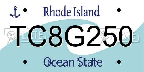 TC8G250 Rhode Island License Plate