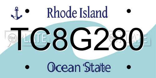 TC8G280 Rhode Island License Plate