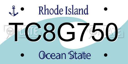 TC8G750 Rhode Island License Plate