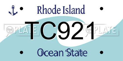 TC921 Rhode Island License Plate