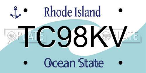TC98KV Rhode Island License Plate