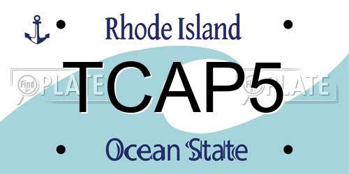 TCAP5 Rhode Island License Plate