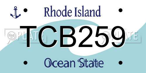 TCB259 Rhode Island License Plate